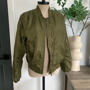 Olive green bomber jacket